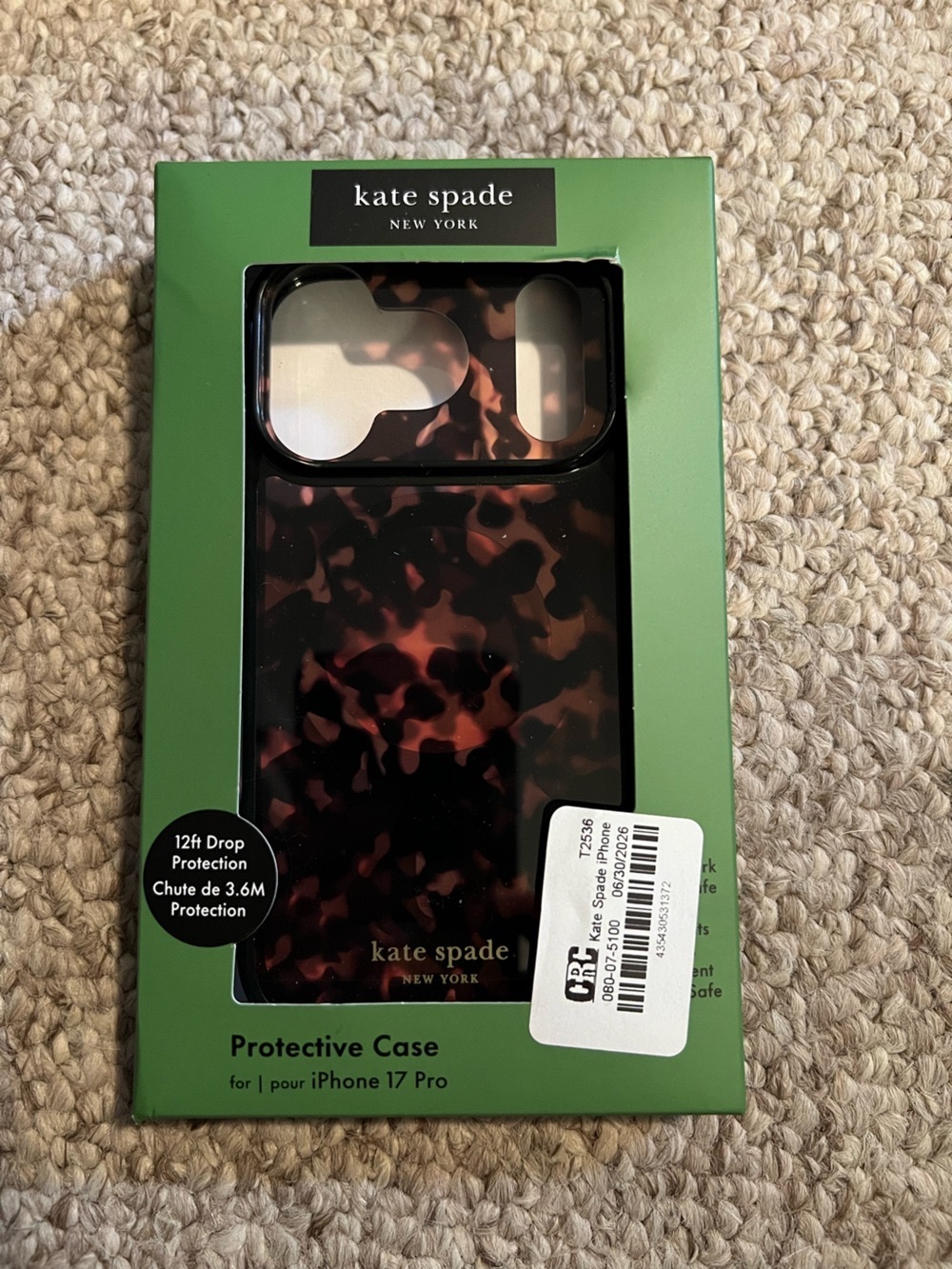 kate spade Tortoise Shell Protective Case for iPhone 17 Pro - Brown